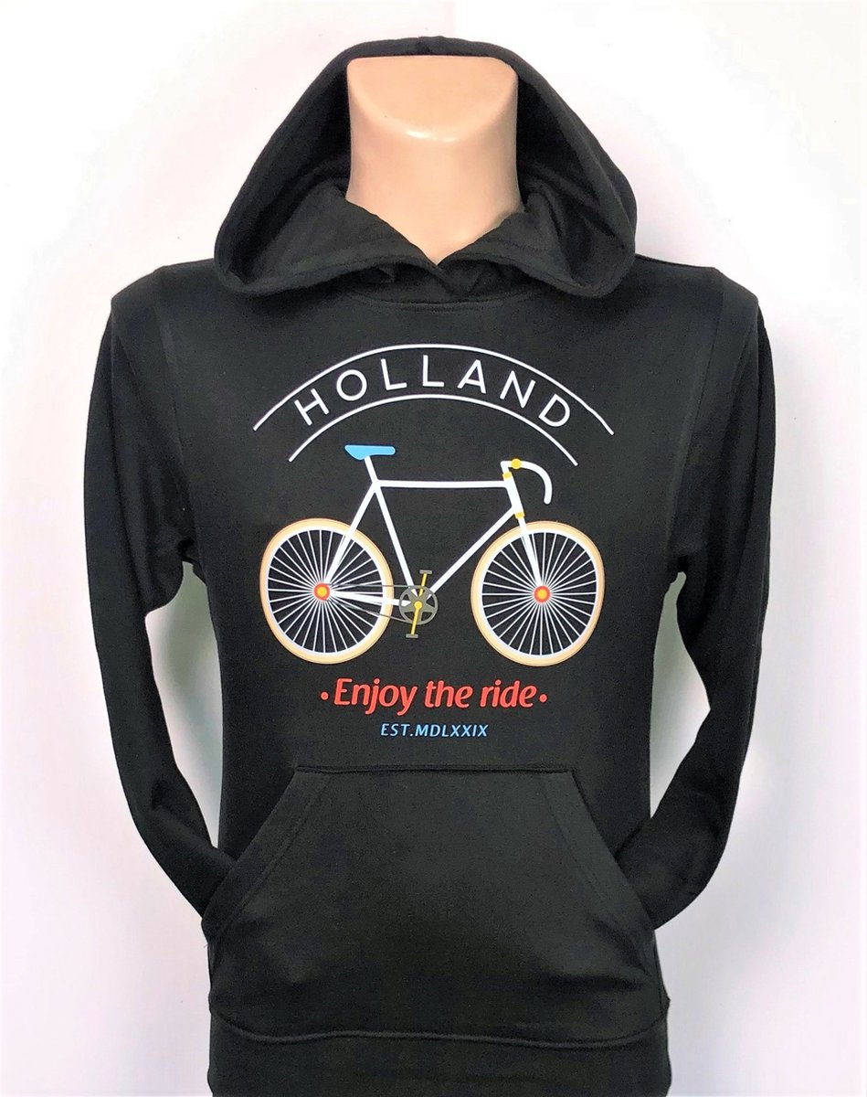 Hoodie Holland enjoy the ride zwart | Maat L